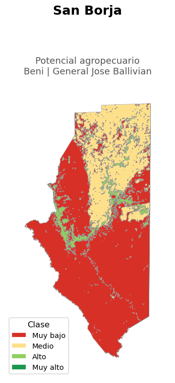 Potencial agropecuario municipio de San Borja - Beni