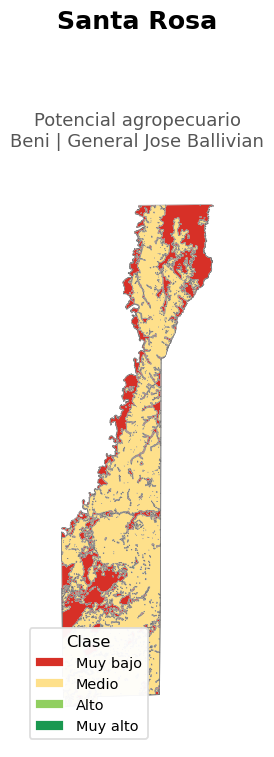 Potencial agropecuario municipio de Santa Rosa - Beni