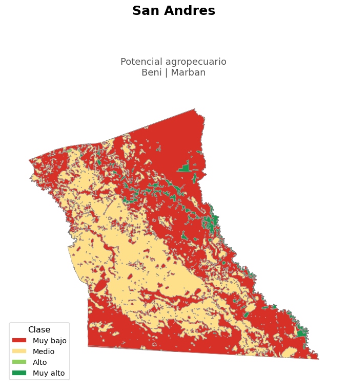 Potencial agropecuario municipio de San Andres - Beni
