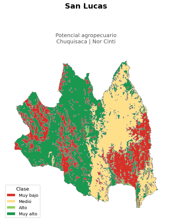 Potencial agropecuario municipio de San Lucas - Chuquisaca