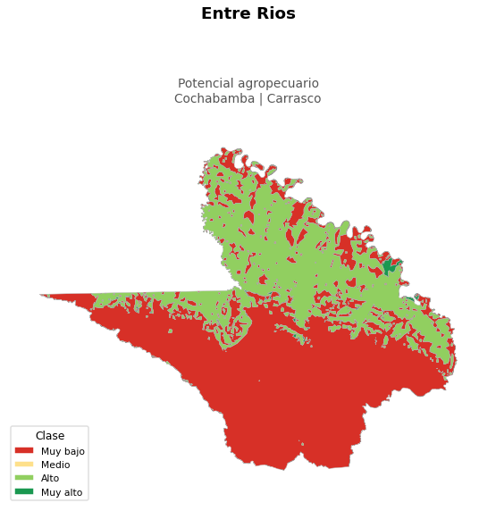 Potencial agropecuario municipio de Entre Ríos - Cochabamba