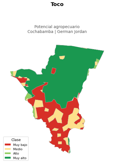 Potencial agropecuario municipio de Toco - Cochabamba