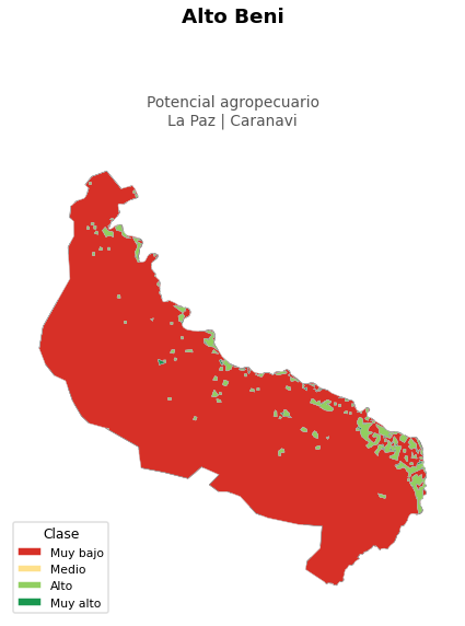 Potencial agropecuario municipio de Alto Beni - La Paz