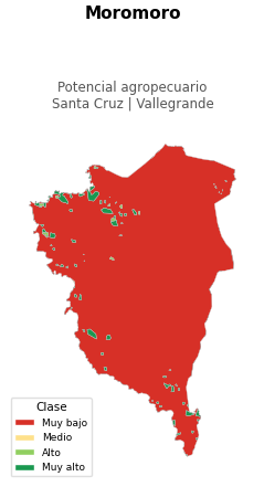 Potencial agropecuario municipio de Moromoro - Santa Cruz