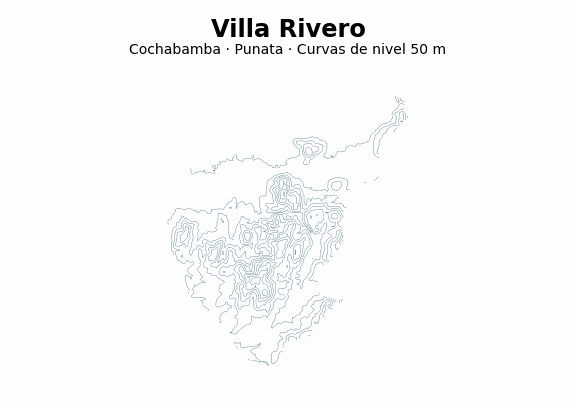 Curvas de nivel cada 50 m - Municipio de Villa Rivero, Cochabamba