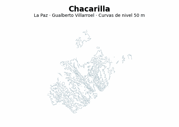 Curvas de nivel cada 50 m - Municipio de Chacarilla, La Paz
