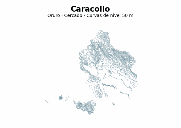Curvas de nivel cada 50 m - Municipio de Caracollo, Oruro