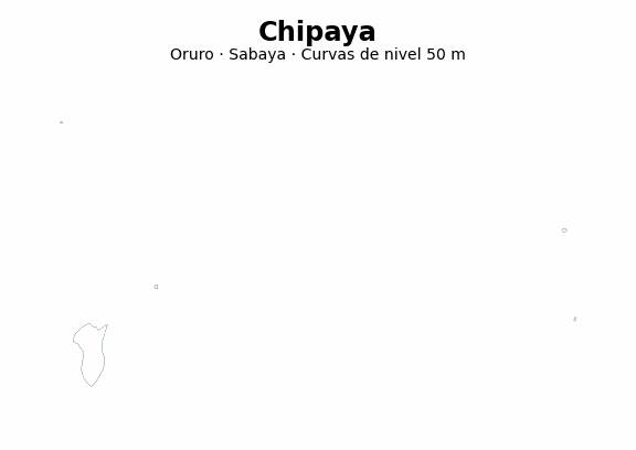 Curvas de nivel cada 50 m - Municipio de Chipaya, Oruro