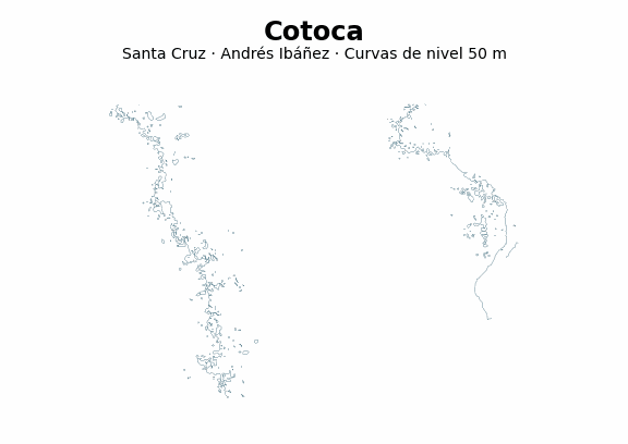 Curvas de nivel cada 50 m - Municipio de Cotoca, Santa Cruz
