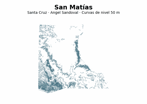 Curvas de nivel cada 50 m - Municipio de San Matías, Santa Cruz