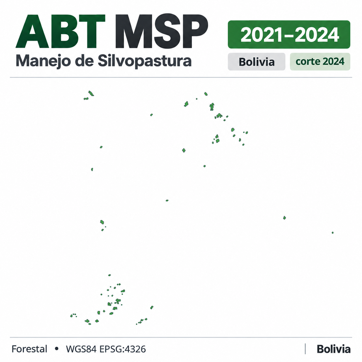 Mapa SIG de Manejo de Silvopastura (MSP) – Bolivia – 2021-2024 – corte 2024, Bolivia - shapefile SHP