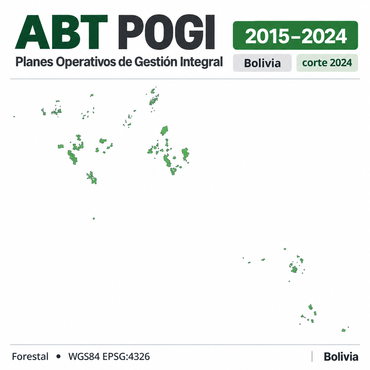 Mapa SIG de Planes Operativos de Gestión Integral (POGI) – Bolivia – 2015-2024 – corte 2024, Bolivia - shapefile SHP