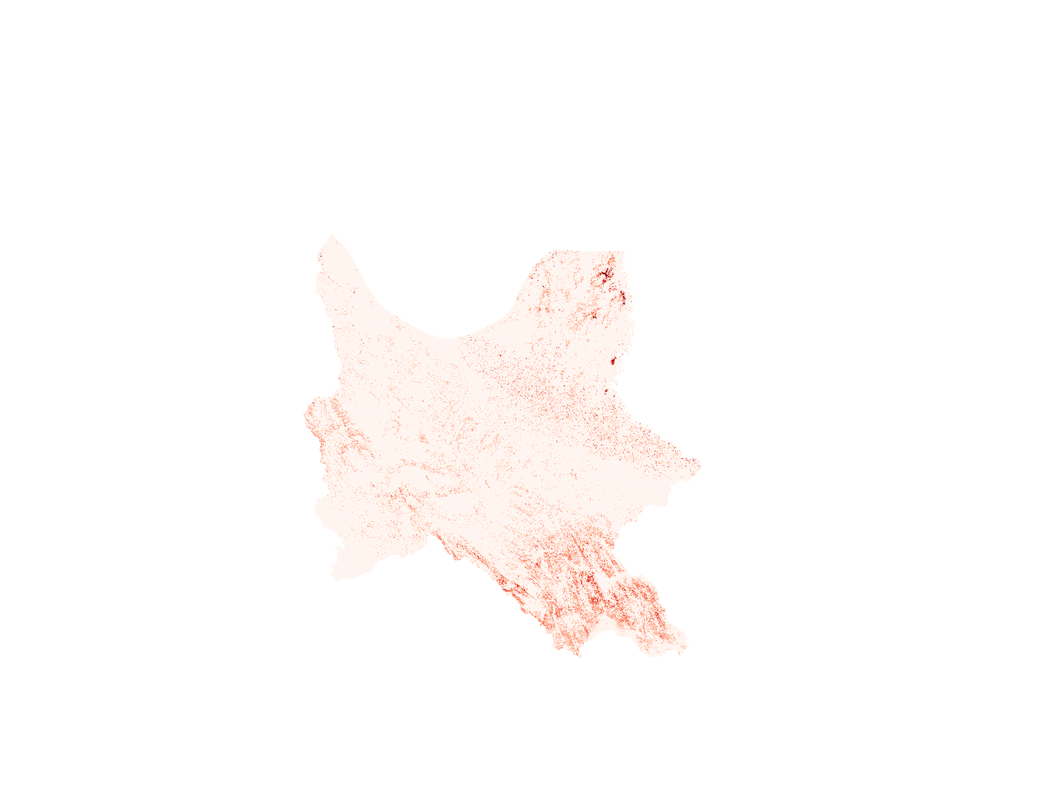 Mapa SIG de Impacto potencial de incendios sobre hábitats naturales - Cochabamba - 2025, Bolivia - GeoTIFF