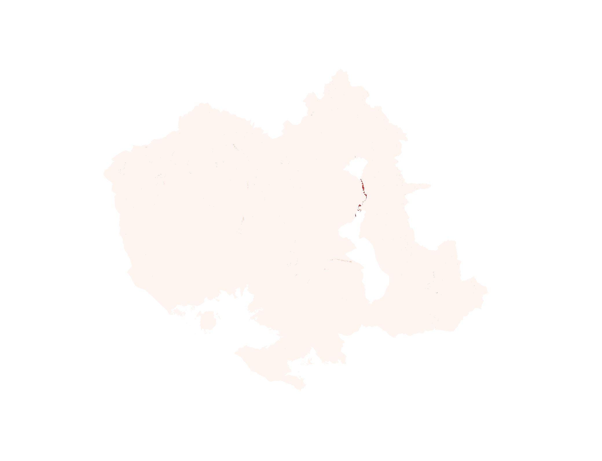 Mapa SIG de Impacto potencial de incendios sobre hábitats naturales - Oruro - 2025, Bolivia - GeoTIFF