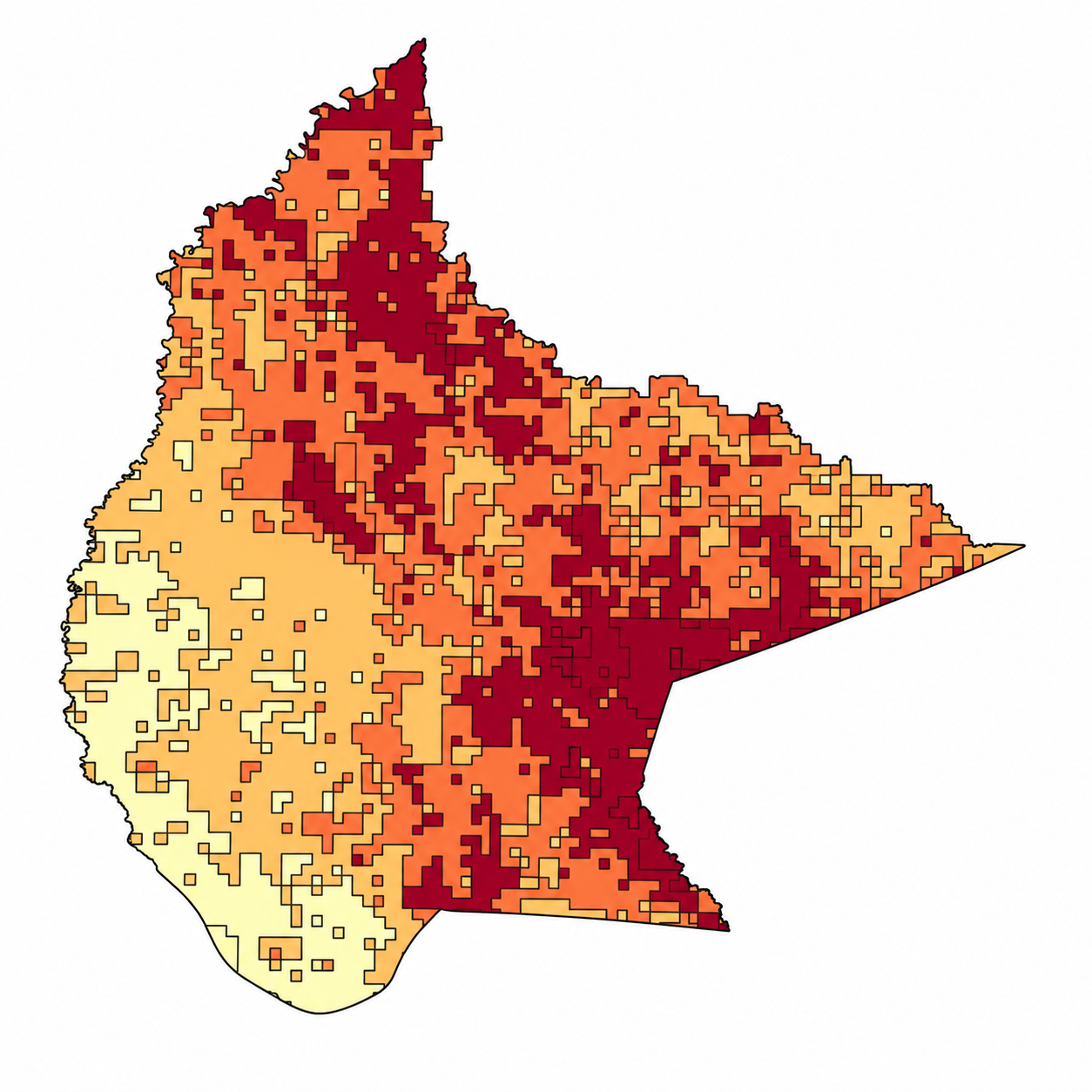Mapa SIG de Pulsos atmosféricos de CO – Beni – 2025, Bolivia - shapefile SHP