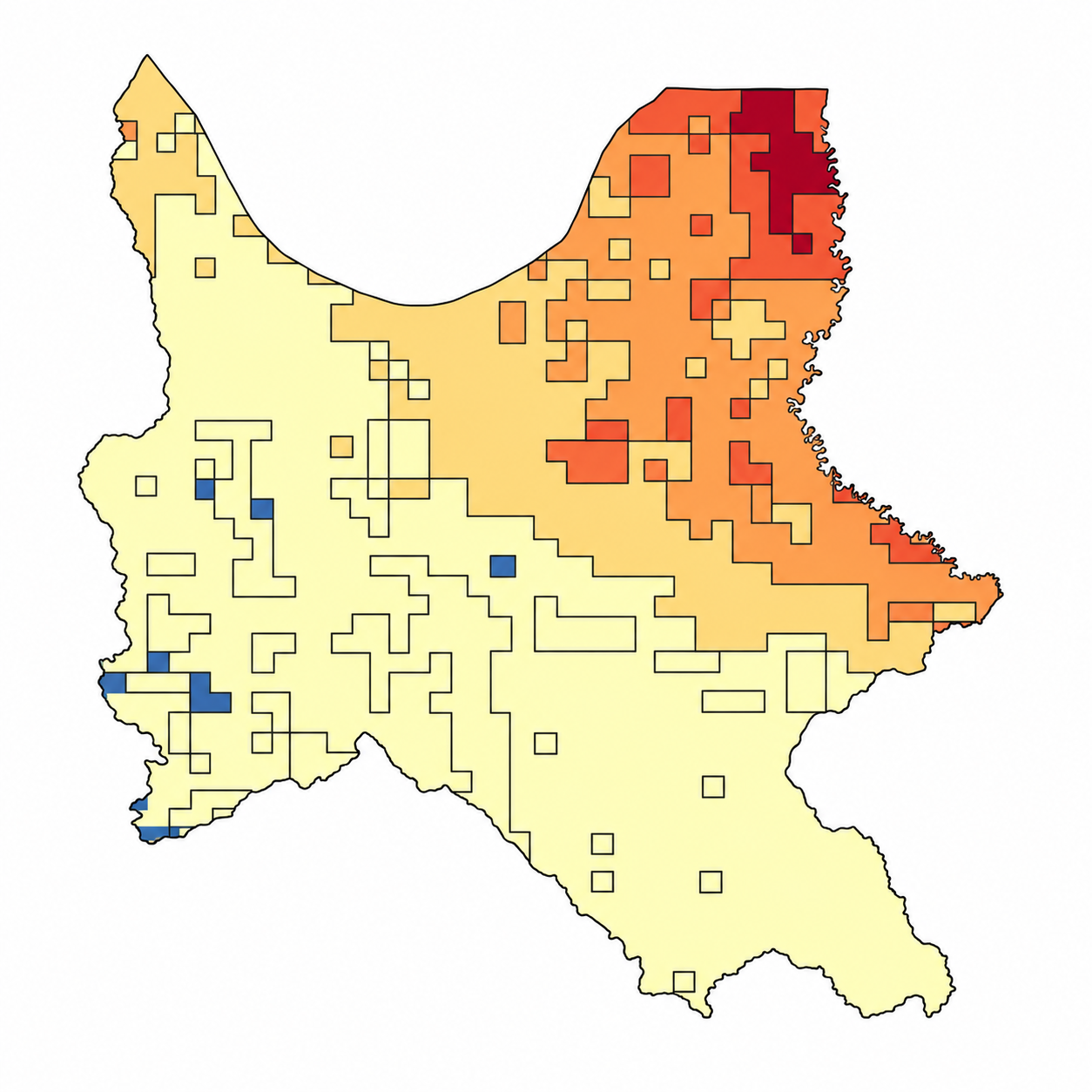 Mapa SIG de Pulsos atmosféricos de CO – Cochabamba – 2025, Bolivia - shapefile SHP