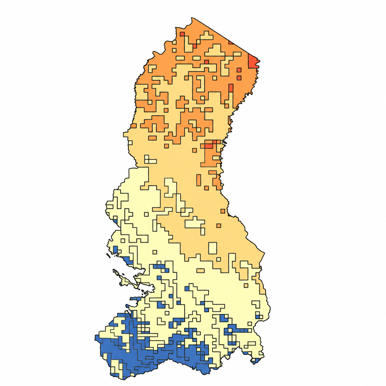 Mapa SIG de Pulsos atmosféricos de CO – La Paz – 2025, Bolivia - shapefile SHP