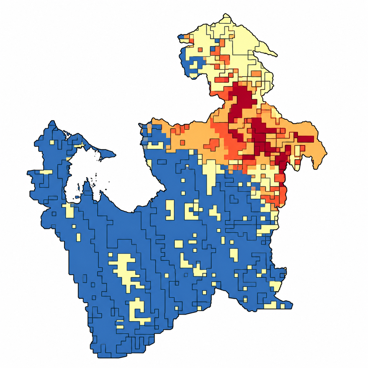 Mapa SIG de Pulsos atmosféricos de CO – Potosi – 2025, Bolivia - shapefile SHP