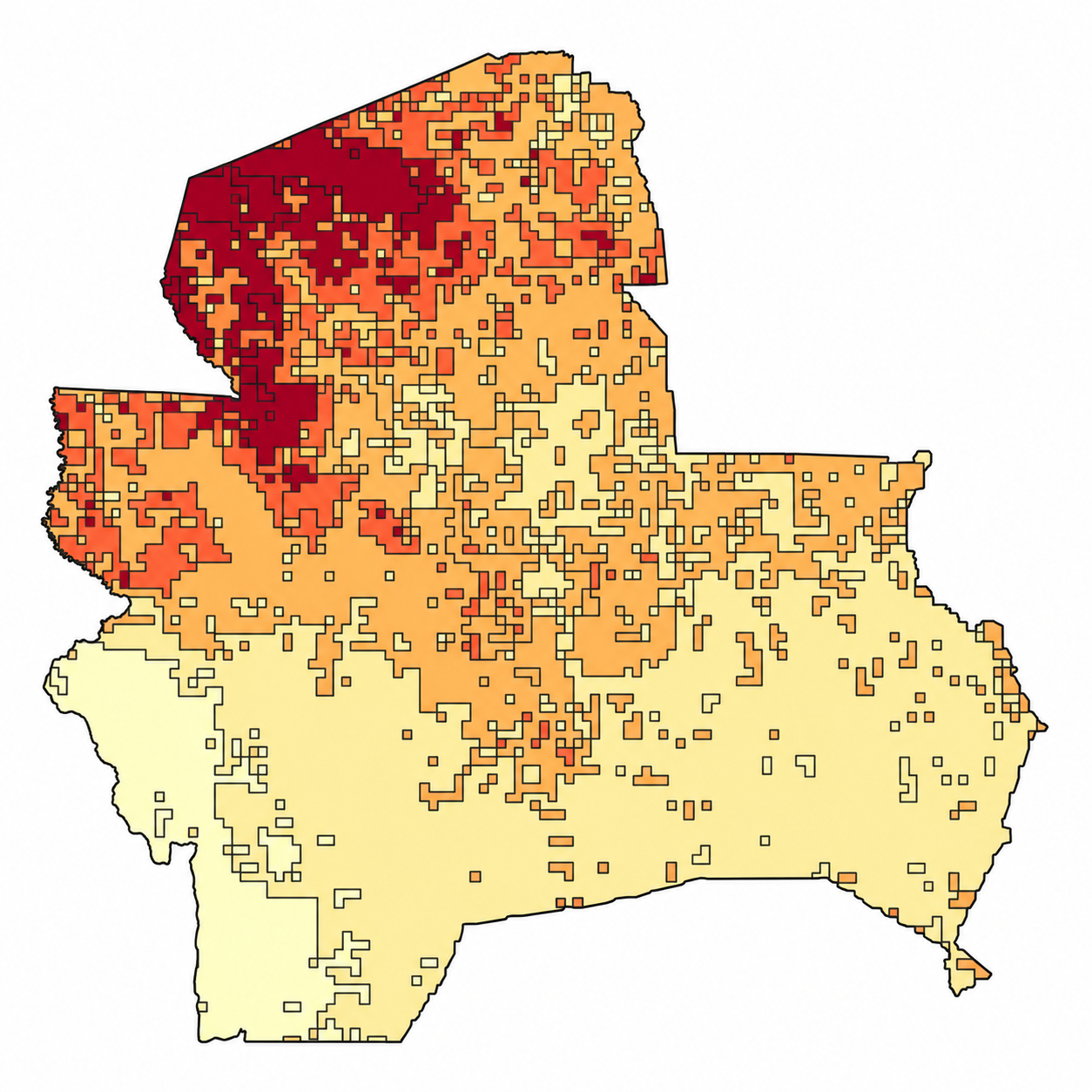 Mapa SIG de Pulsos atmosféricos de CO – Santa Cruz – 2025, Bolivia - shapefile SHP